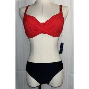 Fantasie Radiant Red Ottawa Underwire Bikini Top 32D & SPEEDO Size 16 Bottom